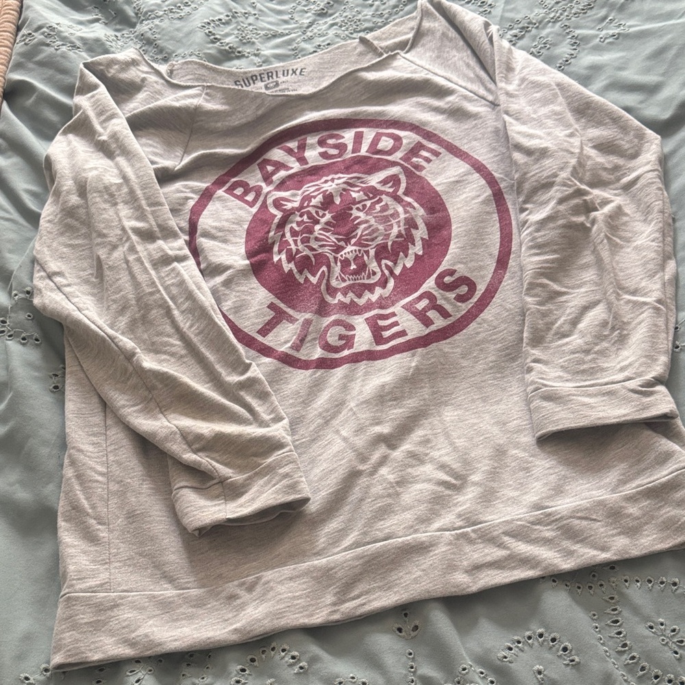Women's Gray and Red Bayside Tigers Sweatshirt